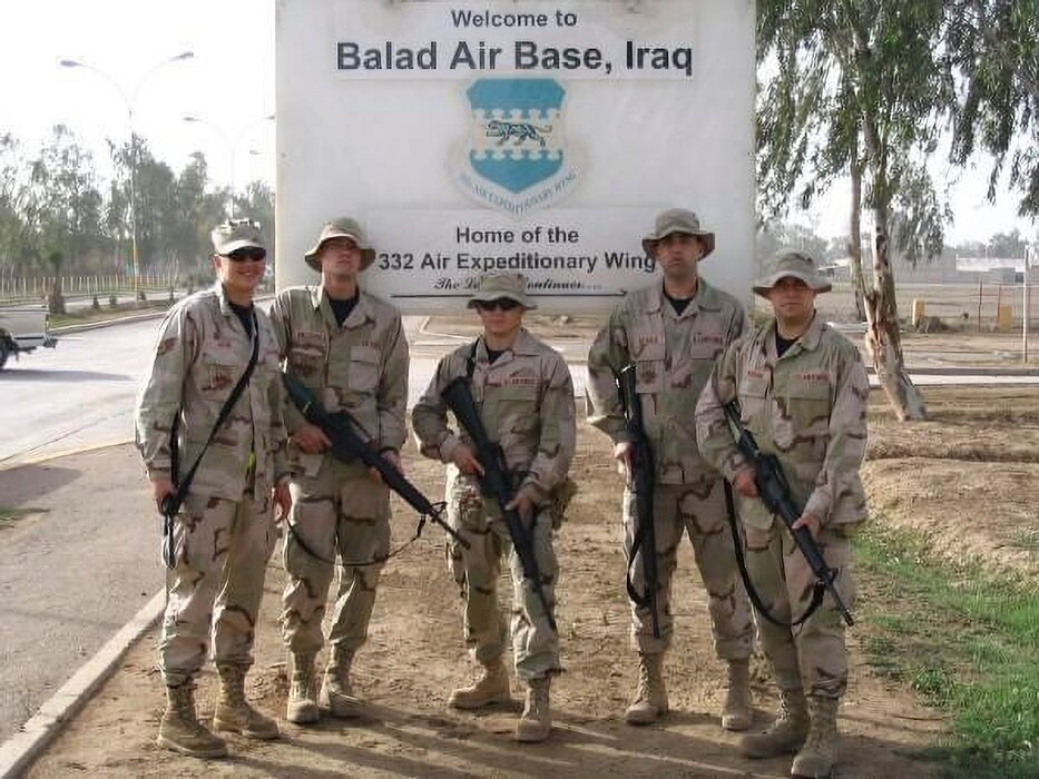 Staff. Sgt. Jennifer Barger, 332nd Expeditionary Aircraft Maintenance Squadron C-5 and C-17 maintainer (left), poses for a photo with other maintainers during Operation Iraqi Freedom at Balad Air Base, Iraq, 2006.