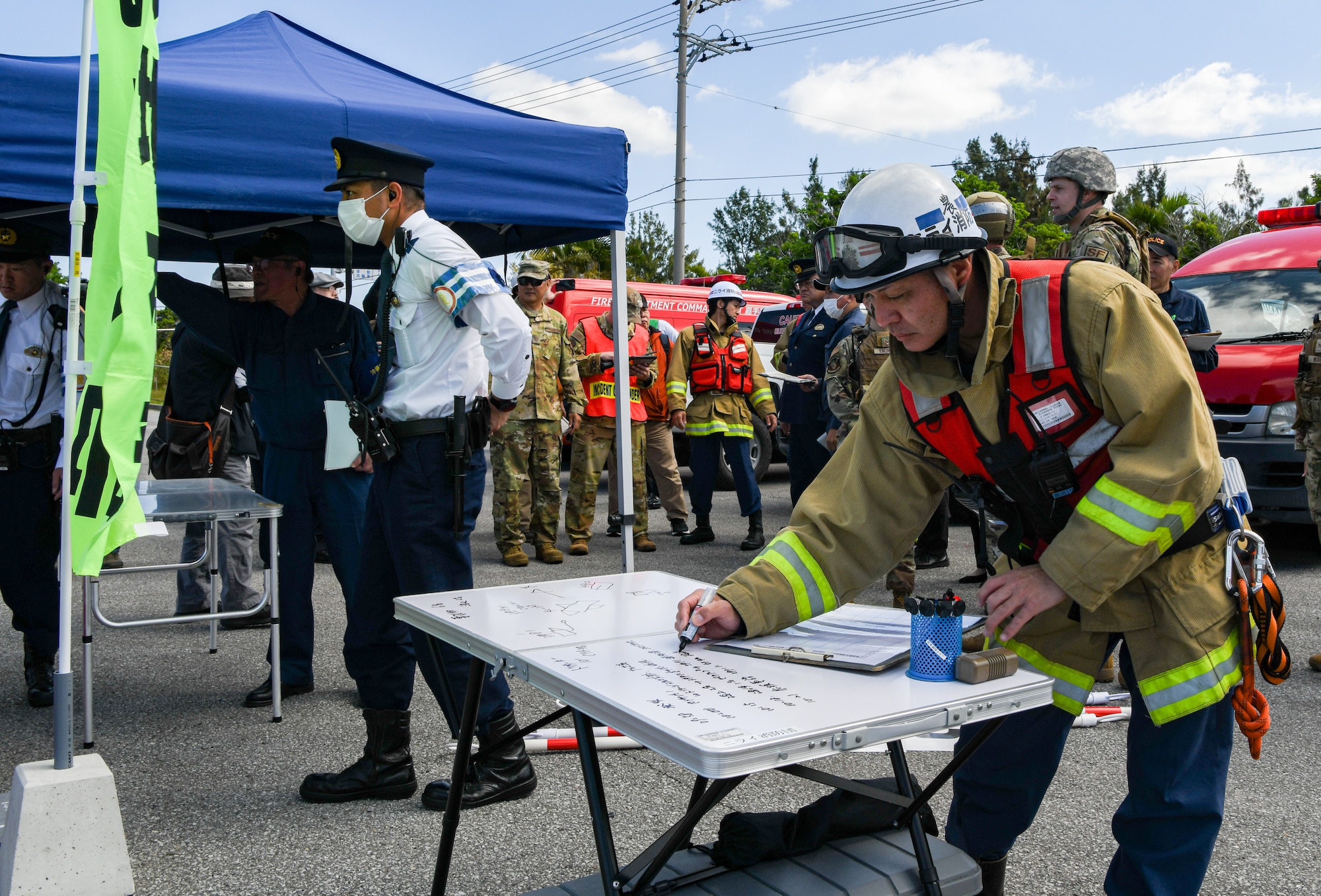An Okinawa emergency responder writes a timeline of events.