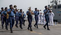 The Lewis B. Puller-class expeditionary sea base USS Hershel “Woody” Williams (ESB 4) completed its participation in Exercise Sea Lion 2024 alongside the Ghana Navy in the Gulf of Guinea, March 21, 2024.