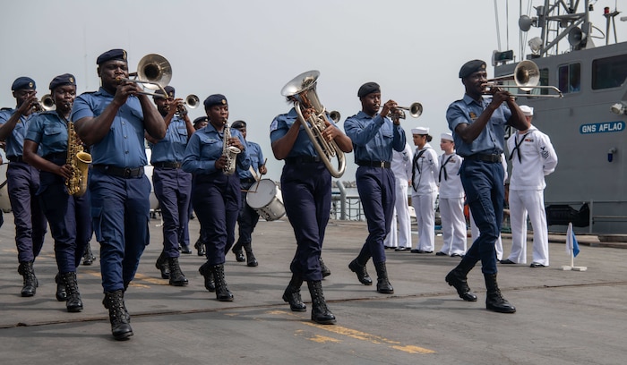 The Lewis B. Puller-class expeditionary sea base USS Hershel “Woody” Williams (ESB 4) completed its participation in Exercise Sea Lion 2024 alongside the Ghana Navy in the Gulf of Guinea, March 21, 2024.