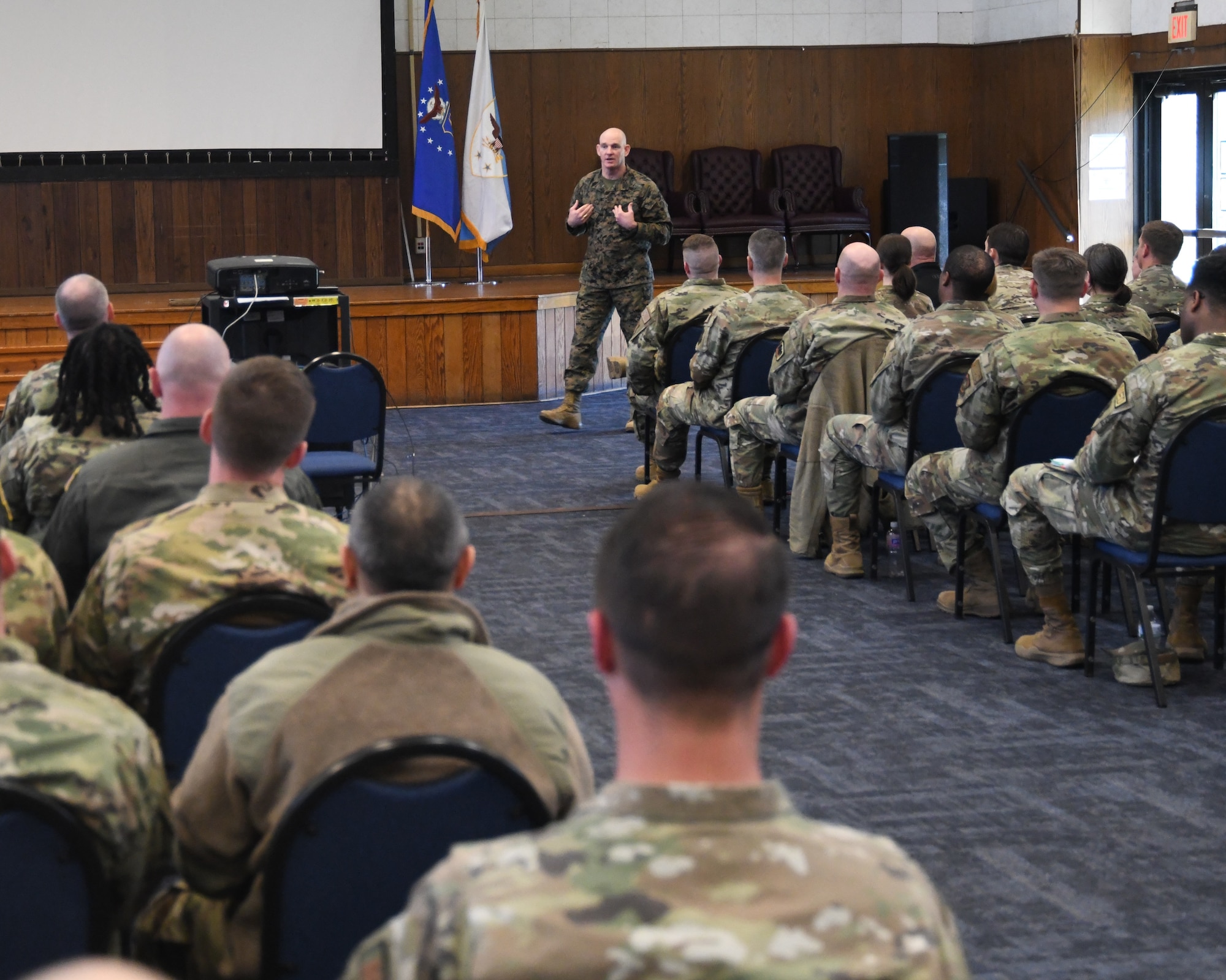 Senior Enlisted Advisor to the Chairman Troy Black visited the 459th Air Refueling Wing, March 19, 2024. He participated in an aerial-refueling mission with the wing’s 756th Air Refueling Squadron aboard the unit’s KC-135 Stratotanker aircraft. Additionally, he met with members of the wing for a candid discussion over lunch. He completed the day by holding an All Hands call open to Joint Base Andrews Airmen.