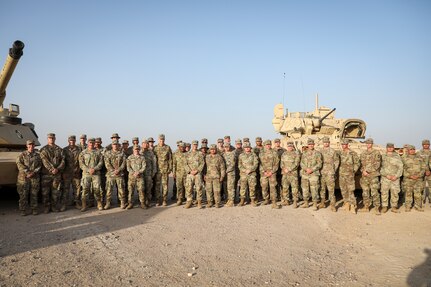 Army Gen. Daniel Hokanson, chief, National Guard Bureau, and SEA Tony Whitehead, senior enlisted advisor to the CNGB, visit National Guardsmen deployed within the U.S. Central Command area of responsibility March 17, 2024.