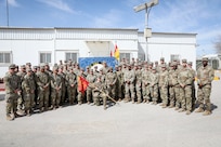 Army Gen. Daniel Hokanson, chief, National Guard Bureau, and SEA Tony Whitehead, senior enlisted advisor to the CNGB, visit National Guardsmen deployed within the U.S. Central Command area of responsibility March 14, 2024.