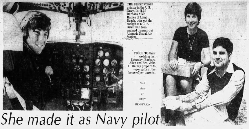 Alma Kirkland, “She Made It as Navy Pilot,” Press-Telegram (Long Beach, CA), April 11, 1974, 25.