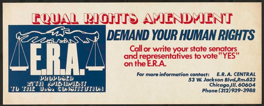 Equal Rights Amendment Poster, 1974. (Image courtesy National Museum of American History)