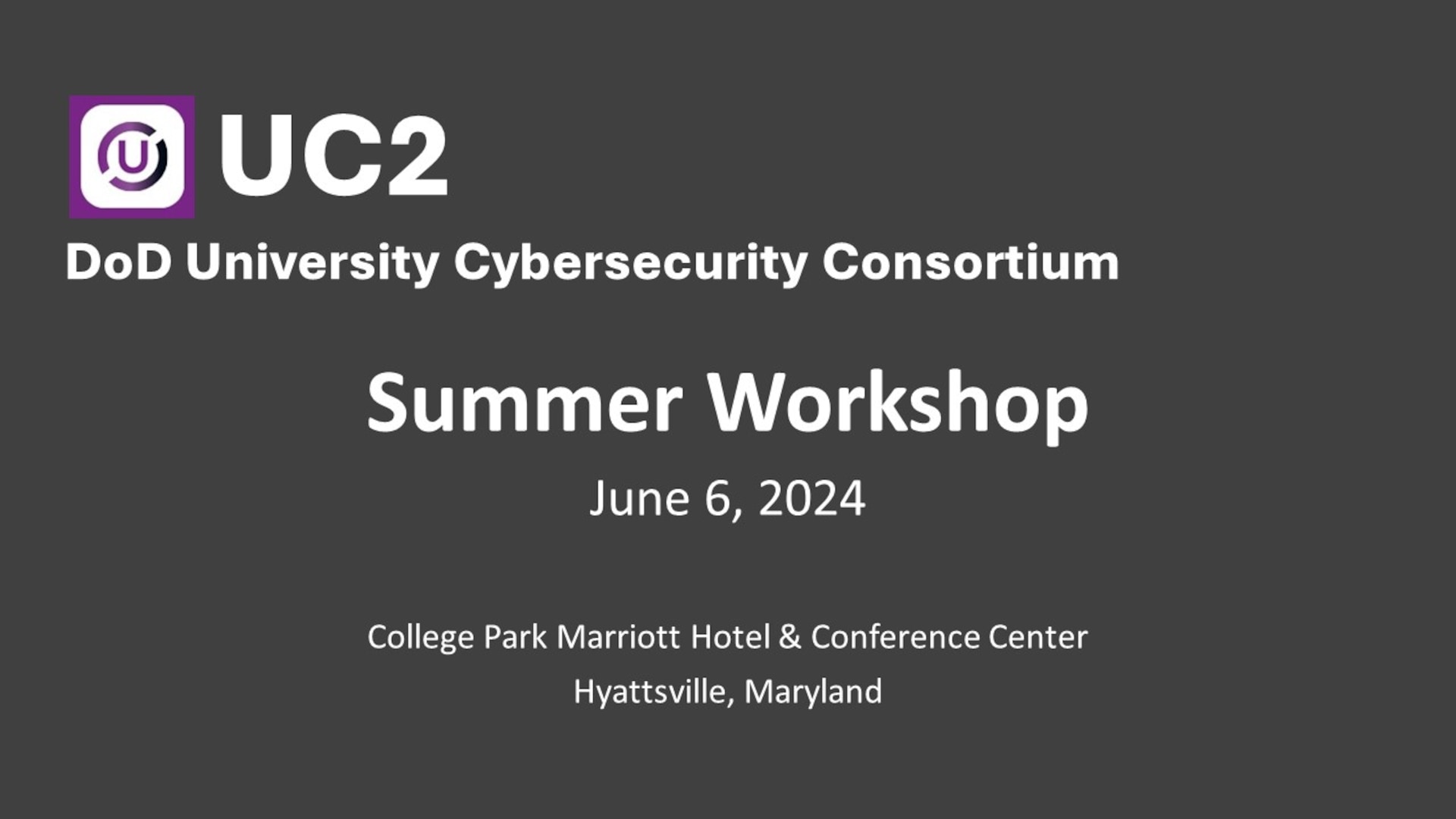 Summer UC2 Workshop Invite Graphic