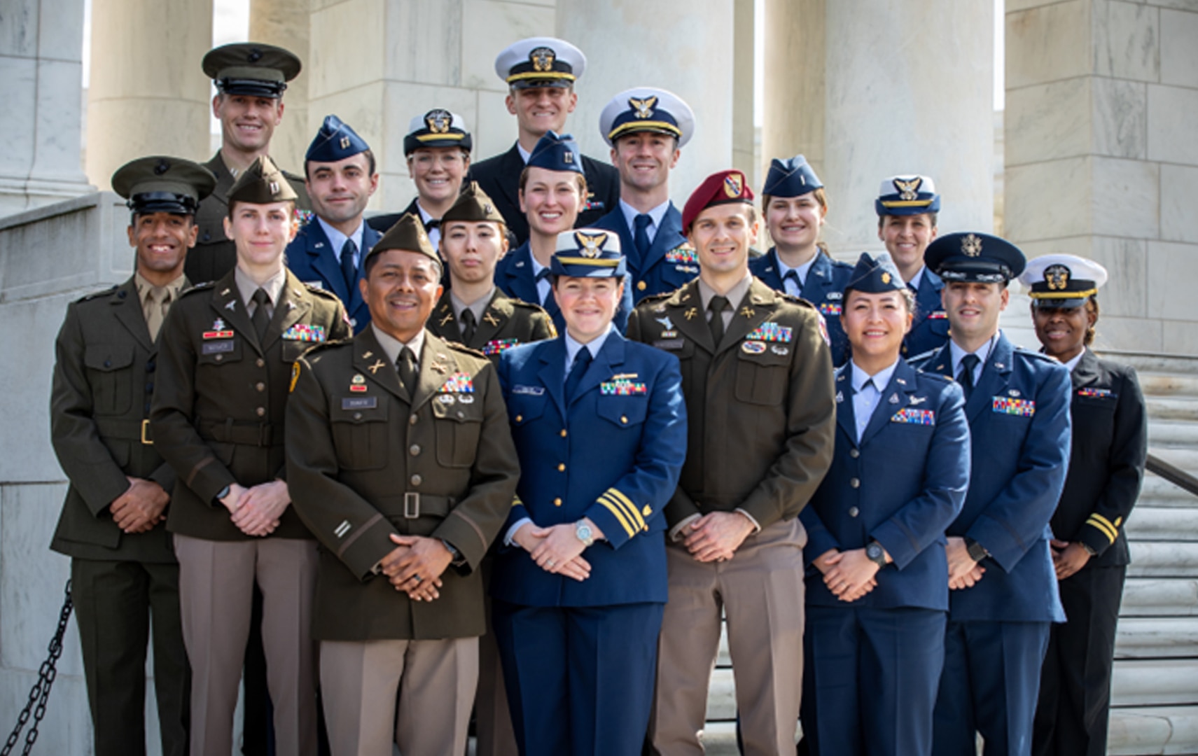 The 2024 cohort of U.S. Senate Youth Program military mentors (U.S. Senate Youth Program photo courtesy of Jakob Mosur).