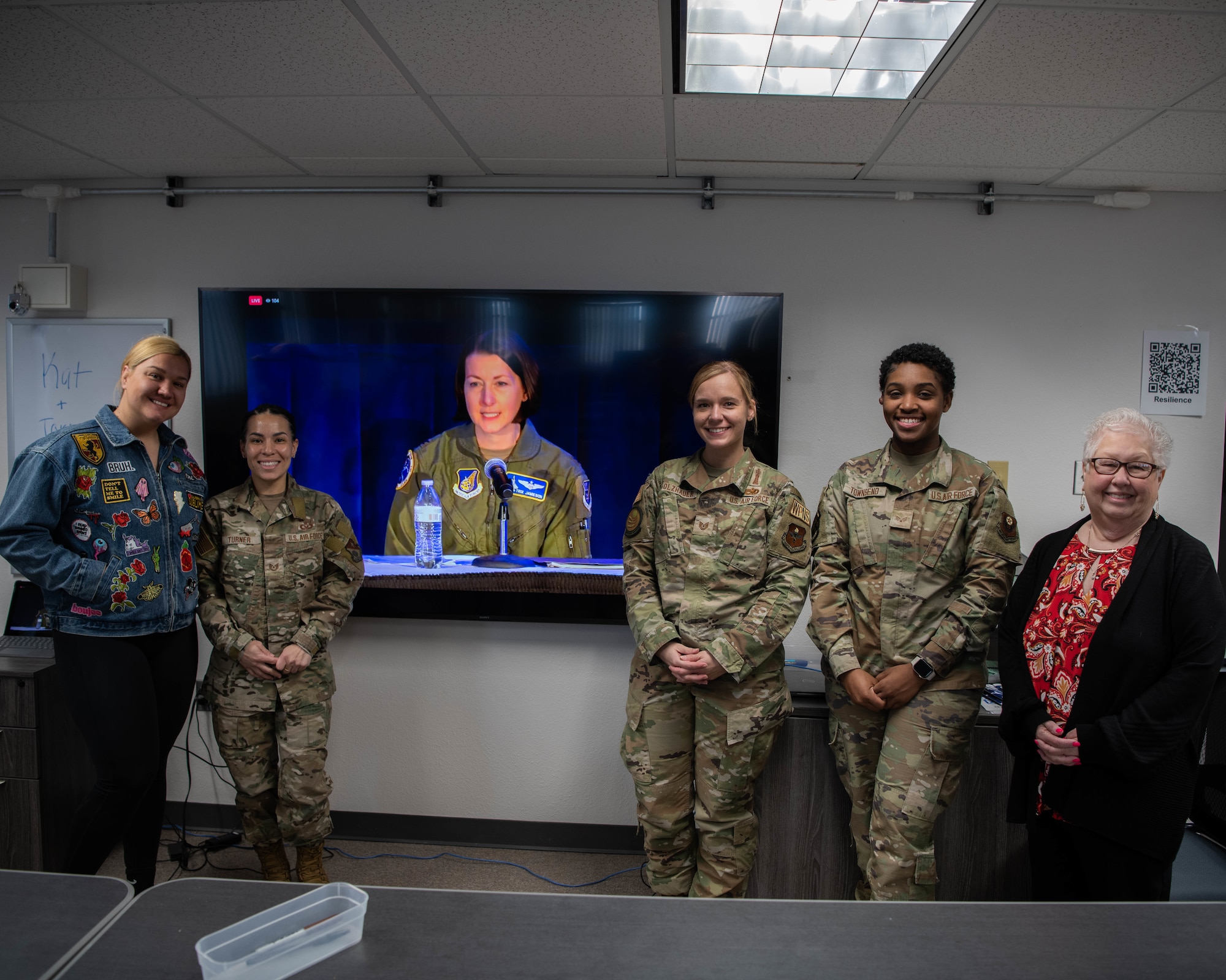 The Cannon Peer Supporter program held an Air and Space Power Symposium watch party at Cannon Air Force Base, N.M., on March 27, 2024. The watch part allowed Airmen an opportunity to participate remotely in the conference. (U.S. Air Force Photo by Senior Airman Drew Cyburt)