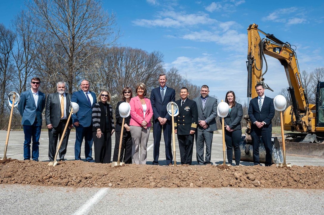 Dr. Brett Seidle (SES), Deputy Assistant Secretary of the Navy for Research, Development, Test, and Engineering, delivered remarks at the groundbreaking ceremony for the Missile Testing Evaluation Facility held at NSWC Crane Division. Dr. Seidle (SES) was provided with a tour showcasing the base's current milestones and progress. Also speaking at the event were NSWC Crane Division Technical Director Angela Lewis (SES), NSWC Crane Division CAPT Rex Boonyobhas, and Mr. JR Ross (SSTM).