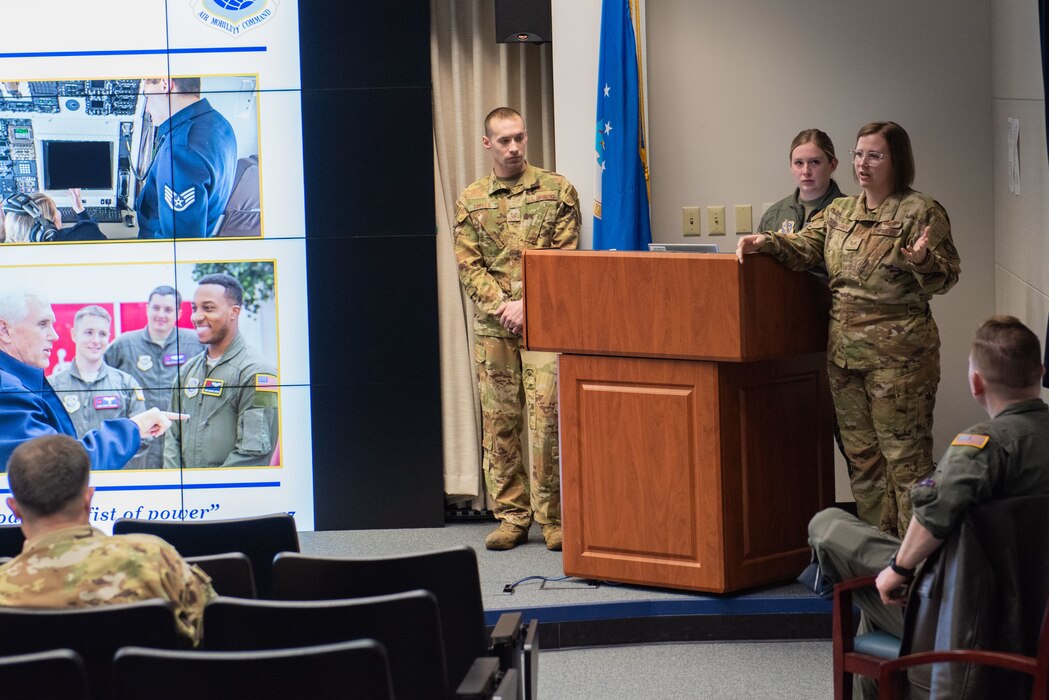 U.S. Air Force Airmen with the 89th AW, Joint Base Andrews, Maryland, held a recruiting event to present career opportunities and the application and training requirements for positions including pilots, flight engineers, communications systems operations and flight attendants.