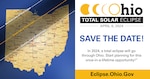 Map of Ohio depicting the path of totality during the April 8 solar eclipse