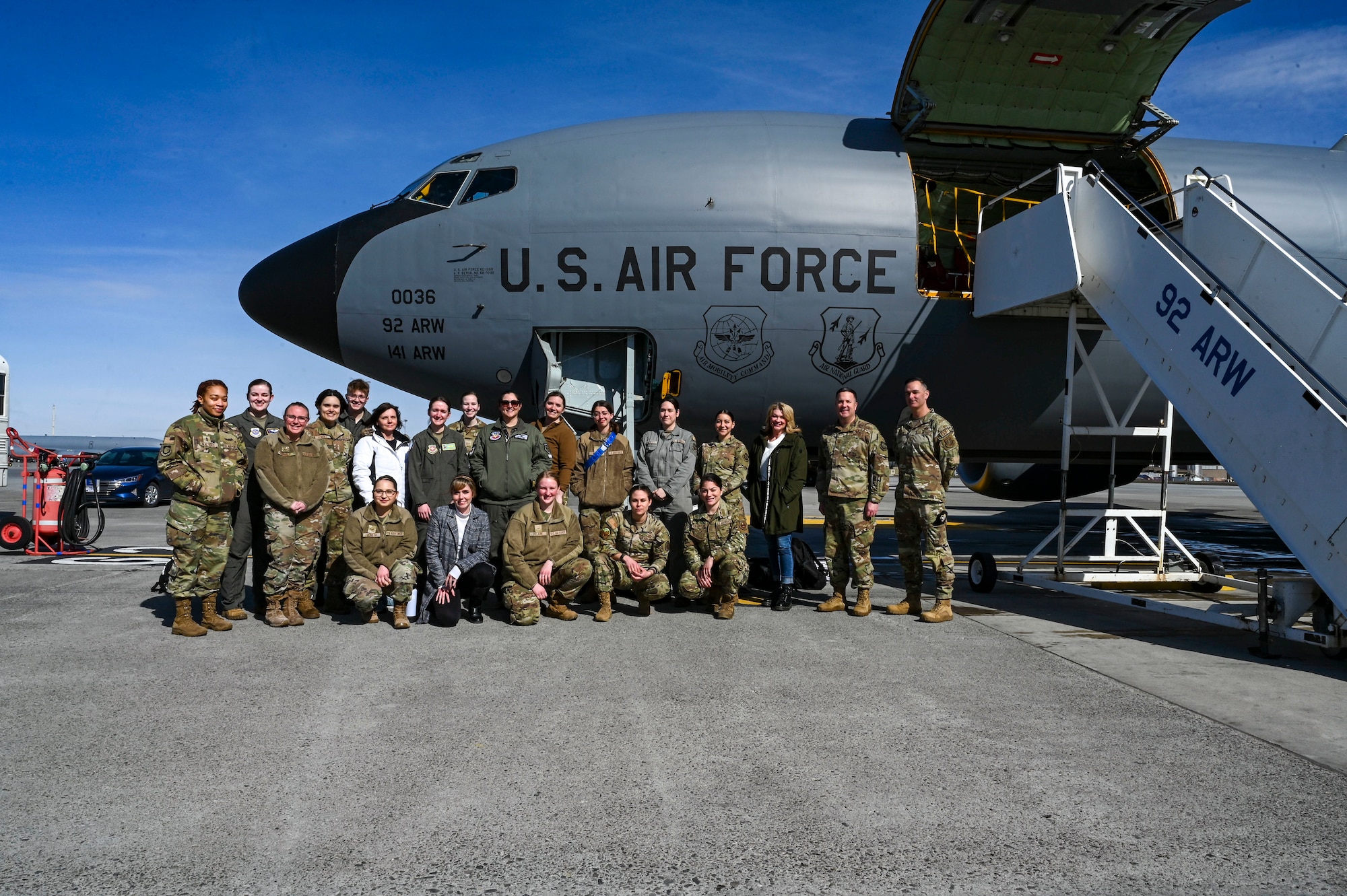 Group photo in front of KC-135