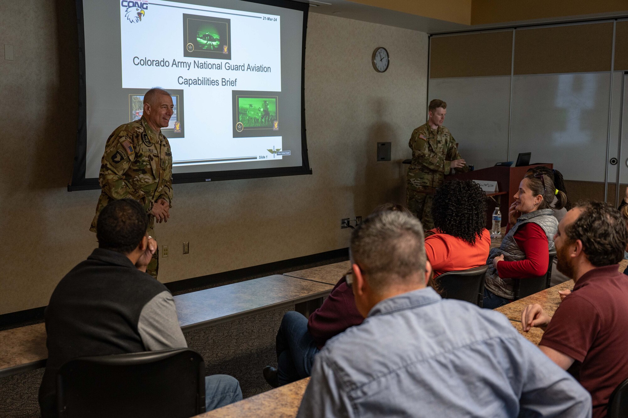 people in a briefing