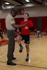 U.S. Marine Corps drill instructors with Marine Corps Recruit Depot San Diego participate in Drill Instructor Nights at various Recruiting Sub-Stations across northern Wisconsin from March 18-22, 2024. Drill Instructor Night introduces poolees in the delayed entry program to incentive training, basic drill movements, and gives families the opportunity to ask questions about recruit training and the Marine Corps. (U.S. Marine Corps photo by Lance Cpl. Reine Whitaker)