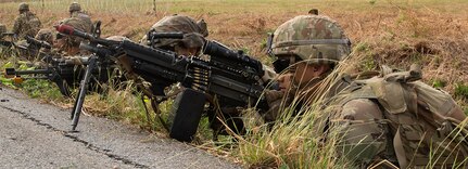 240316-A-AE781-1410 LOP BURI, Thailand (March 15, 2024) U.S. Soldiers with the 2nd Stryker Brigade Combat Team, 7th Infantry Division, find cover and provide suppressive fire during a combined armed forces assault exercise with the Royal Thai Army at Lopburi, Thailand, March 15, 2024. Exercise Hanuman Guardian 2024 demonstrates the Kingdom of Thailand and the United States’ commitment to their long-standing alliance. Thailand is a partner of choice, enduring friend, and ally. Our broad cooperation benefits both nations, and the Indo-Pacific, as a whole. (U.S. Army photo by Spc. Addison Shinn)