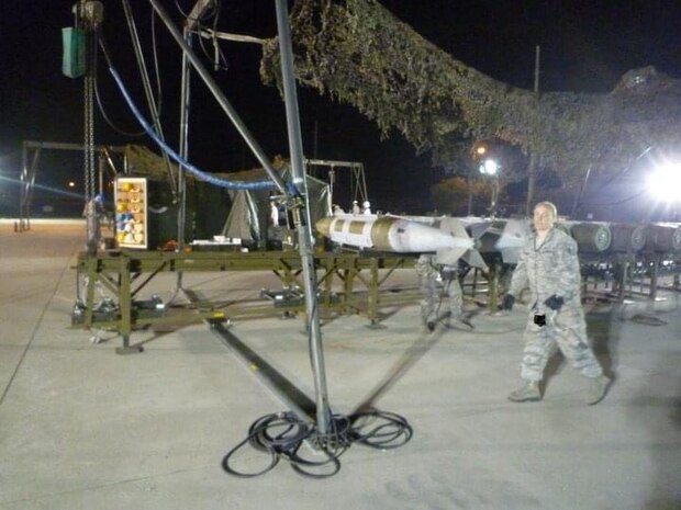 U.S. Air Force Staff Sgt. Natalie Huntington takes part in repack operations for the Combat Ammunition Production Exercise (CAPEX) at Kunsan Air Base, South Korea in 2011.