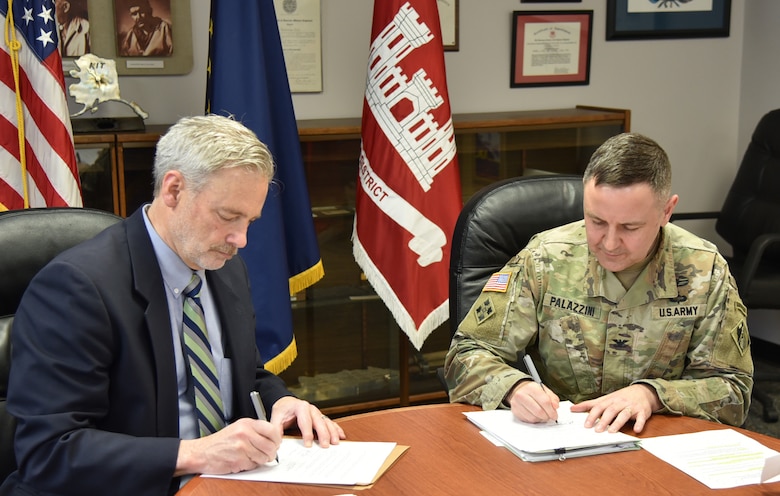 Representatives with the U.S. Army Corps of Engineers – Alaska District and City of Unalaska conducted a signing ceremony March 29, 2024, for an agreement that advances the construction of the Unalaska Channel projec