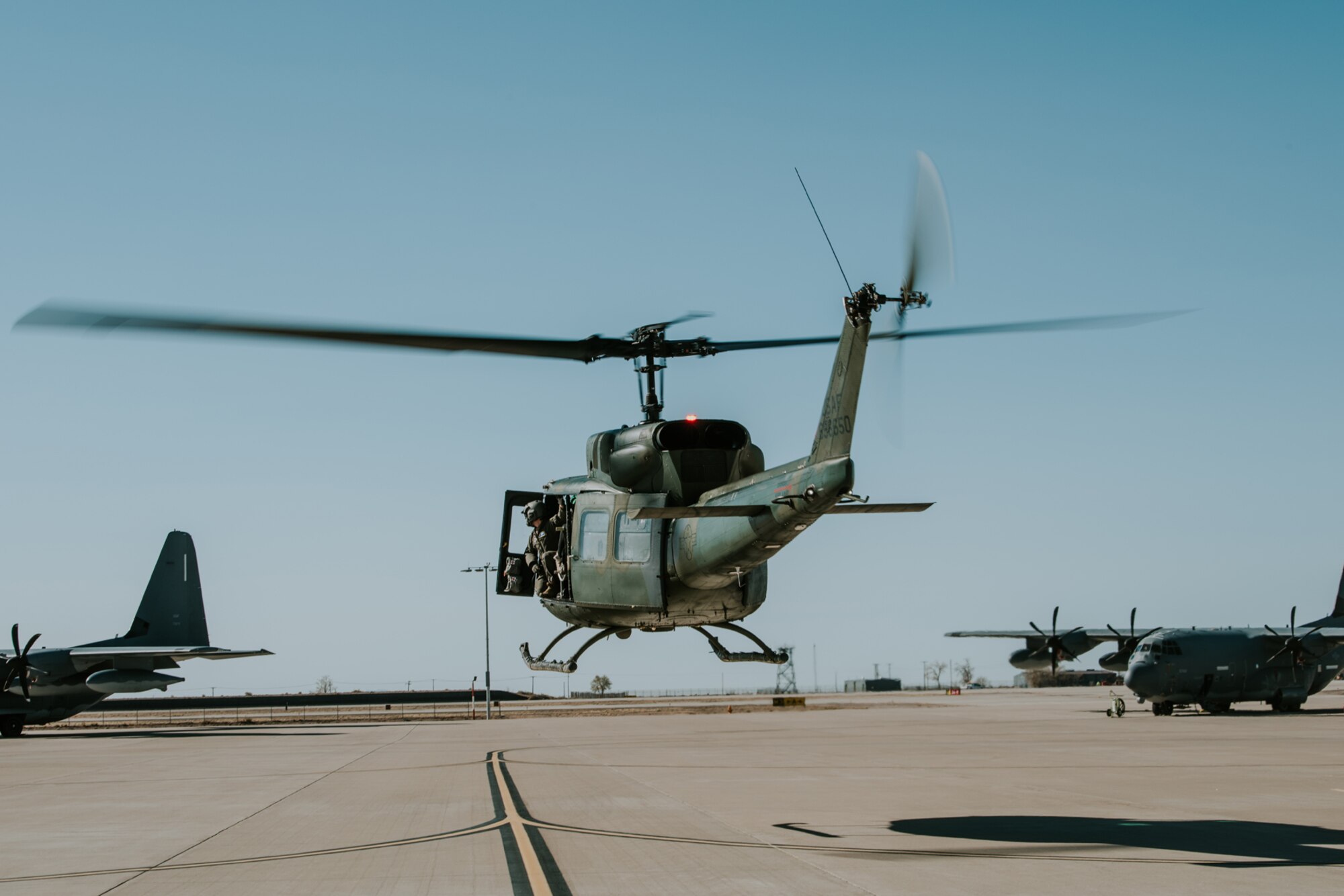 A UH-1N takes flight on March 22, 2024