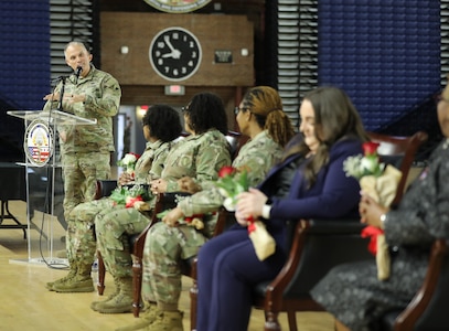 District of Columbia National Guard holds Women Empowerment Panel to commemorate Women’s History Month in the D.C. National Guard Armory, March 28, 2024. The panel features Chief Master Sgt. Naconda Hinton, Senior Enlisted Leader, 113th Medical Group; Capt. Mayauda Bowens, Logistics Support Operations Officer; Chief Warrant Officer 3 Annette Johnson-Tate, DCARNG Officer Strength Manager; Vakisa Bragg, Program Analyst and Ms. Nicole McDermott, Chief of Staff (DCGO-DCNG).