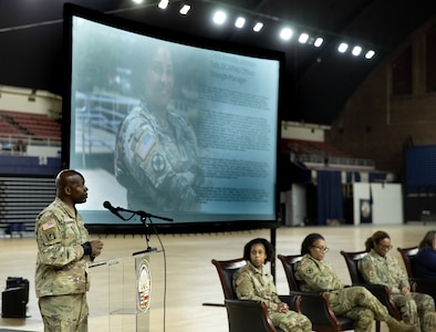 District of Columbia National Guard holds Women Empowerment Panel to commemorate Women’s History Month in the D.C. National Guard Armory, March 28, 2024. The panel features Chief Master Sgt. Naconda Hinton, Senior Enlisted Leader, 113th Medical Group; Capt. Mayauda Bowens, Logistics Support Operations Officer; Chief Warrant Officer 3 Annette Johnson-Tate, DCARNG Officer Strength Manager; Vakisa Bragg, Program Analyst and Ms. Nicole McDermott, Chief of Staff (DCGO-DCNG).