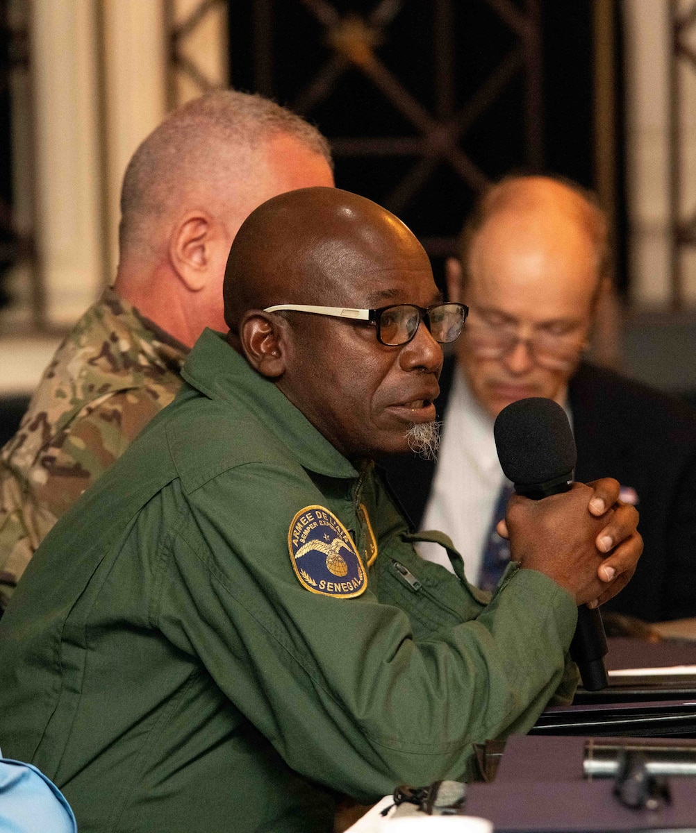 International graduates representing various countries return to the Air University campus, joining Air Force and Department of State leaders to share perspectives on a variety of military topics during the  second annual International Alumni of Distinction Seminar at Maxwell Air Force Base. Apr. 15, 2024 Q&A discussion. International Officer School hosted the three five-day event, which was built around the theme, “Peace Through Partnership” and is designed to enhance and building strategic relationships with partners and allies to maintain the leading edge in global competition. (US Air Force photo by Darius Hutton )”(U.S. Air Force photo by  Darius Hutton )