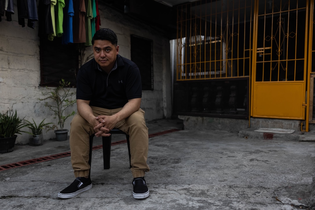 U.S. Marine Corps Master Sgt. Philip Anacta, the camp chief of Joint Task Force Headquarters for Exercise Balikatan 24, poses for a photo during an interview in Taguig, Philippines, April 25, 2024. Anacta was interviewed to share his story of growing up in the Philippines and being able to return for the exercise for the 5th time. BK 24 is an annual exercise between the Armed Forces of the Philippines and the U.S. military designed to strengthen bilateral interoperability, capabilities, trust, and cooperation built over decades of shared experiences. Anacta is a native of Taguig, Philippines. (U.S. Marine Corps photo by Sgt. Cameron Hermanet)