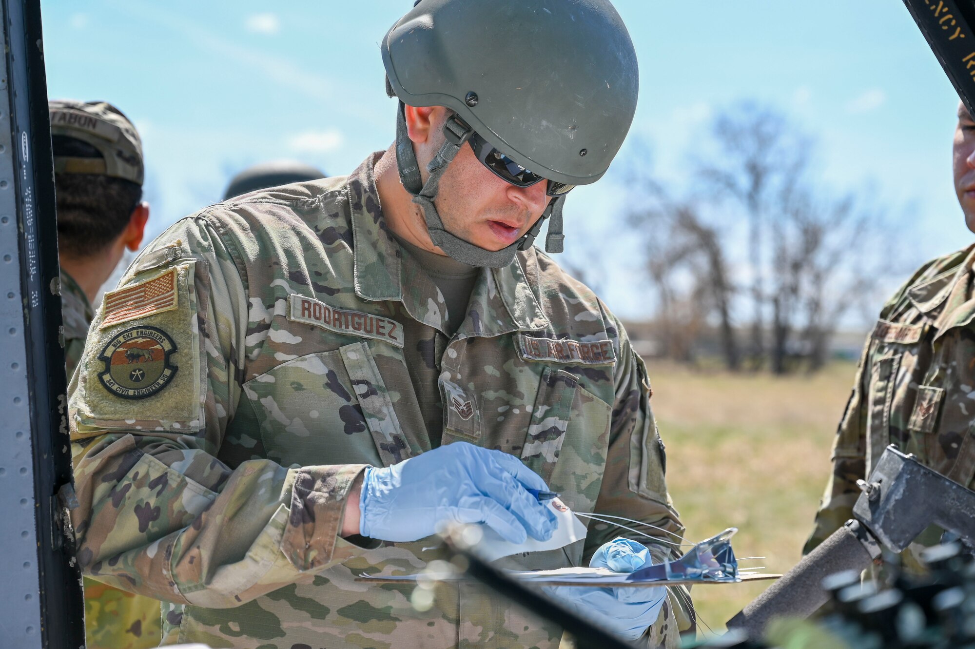 Airman writing something down