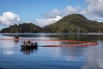Coast Guard crews partnered with several state, tribal, and local organizations in Sitka, Alaska, to conduct exercises to improve responses to oil spills in geographically sensitive areas, April 24, 2024. (U.S. Coast Guard photo by Auxiliarist Don Kluting)