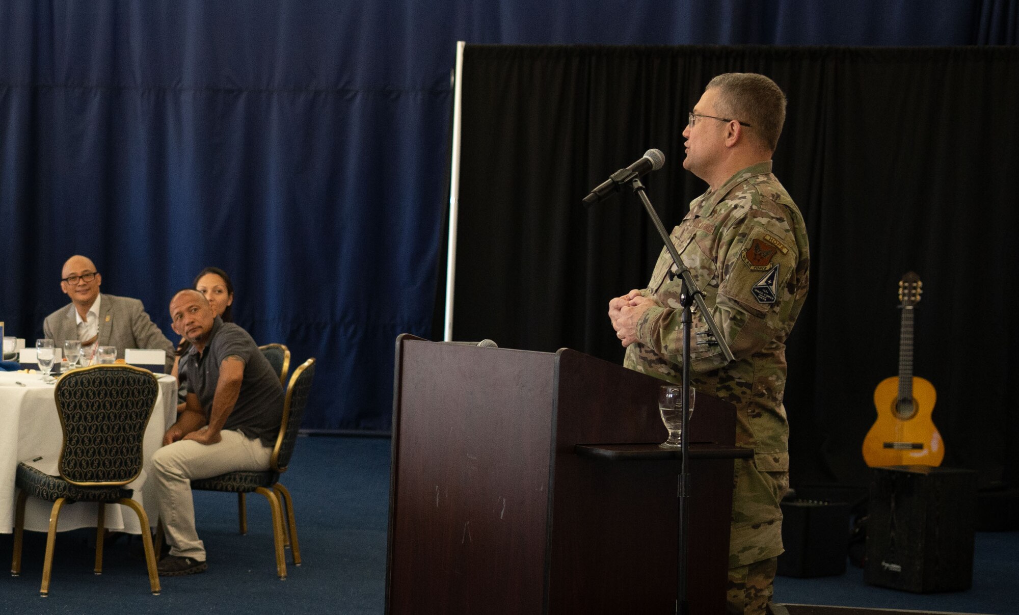 The purpose of the event was to recognize the volunteers for their dedication to the chapel as well as celebrate the Chaplain Corps 75th anniversary. (U.S. Air Force photo by Airman 1st Class Audree Campbell)