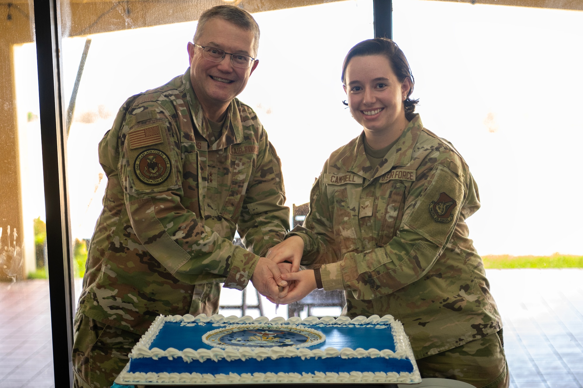 The purpose of the event was to recognize the volunteers for their dedication to the chapel as well as celebrate the Chaplain Corps 75th anniversary. (U.S. Air Force photo by Airman 1st Class Audree Campbell)