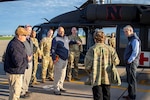 On May 1, 2024, a Nebraska Army National Guard UH-60 Black Hawk helicopter crew flew Nebraska Lt. Gov. Joe Kelly and FEMA and Nebraska Emergency Management Agency officials over the area damaged by a tornado to assess the extent of the damage.