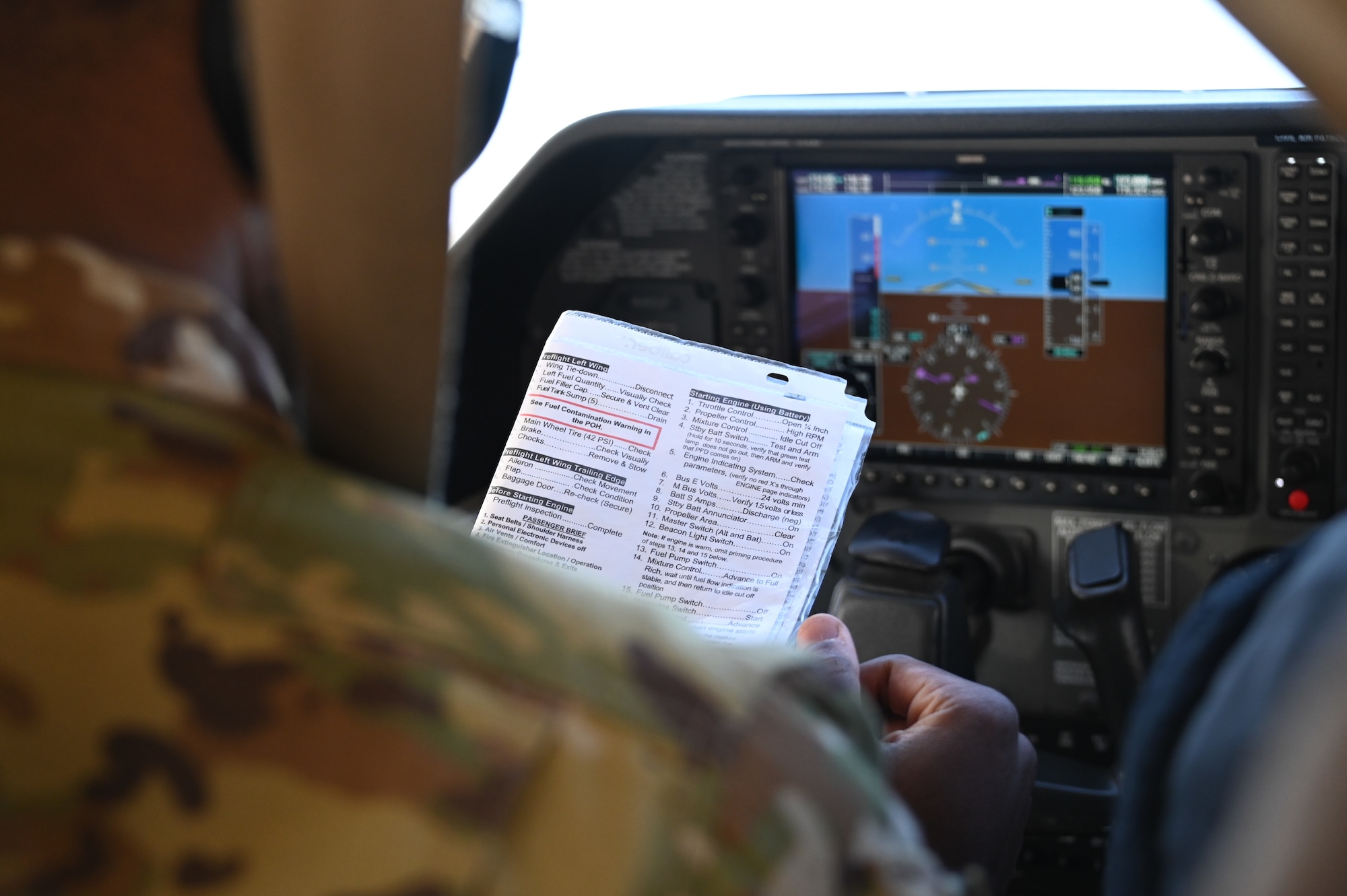 Airman in cockpit