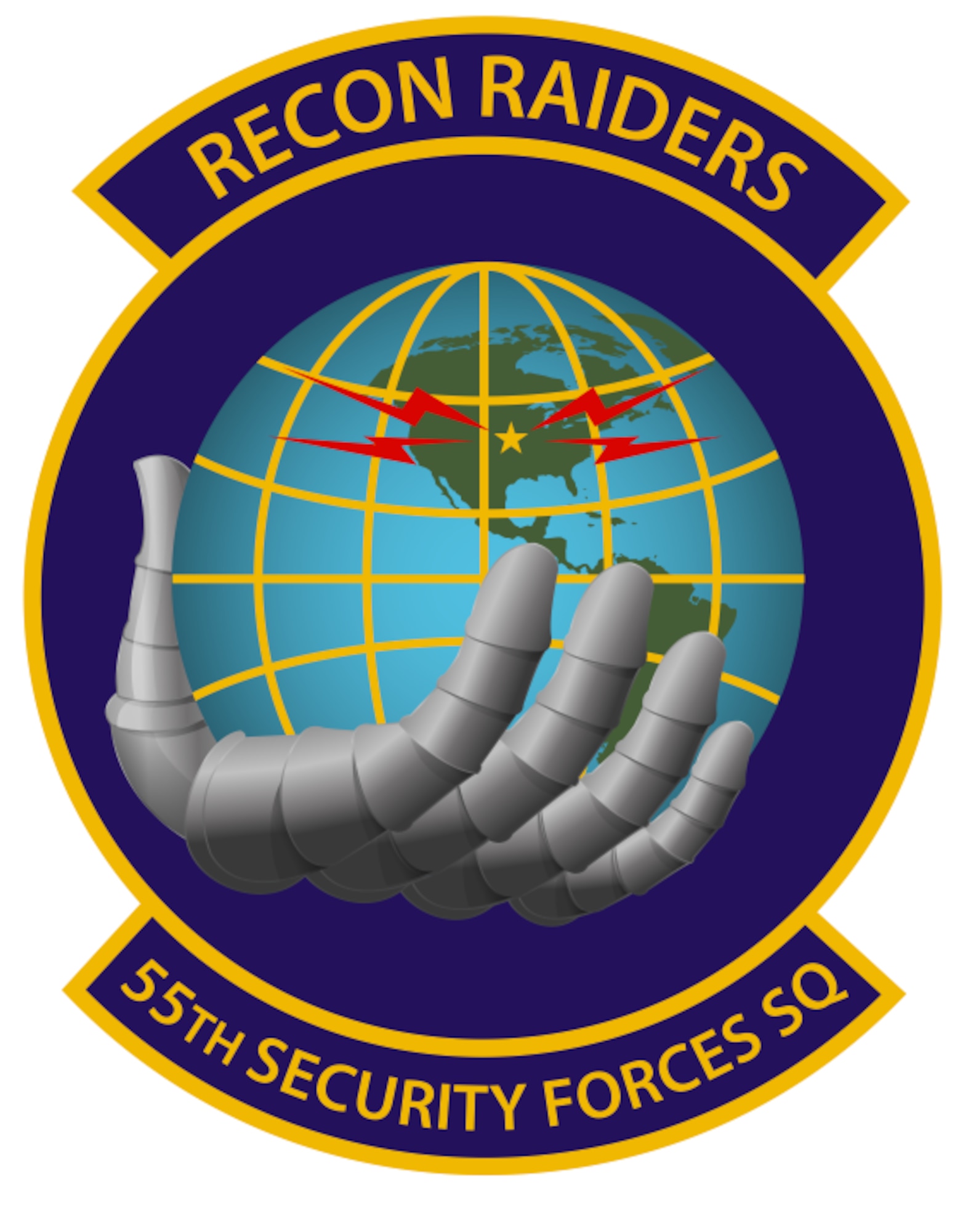 clip art of the 55th Security Forces Squadron Recon Raiders Badge