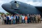Personnel from seven different organizations pose for a group photo prior to conducting vapor purge testing on a B-52H Stratofortress at Barksdale Air Force Base, La., April 16, 2024. Aircraft vapor purge testing provides critical information on how long it takes an aircraft to purge hazardous chemical vapor and replace it with toxicologically safe, breathable air. (U.S. Air Force Photo by Senior Airman Seth Watson)