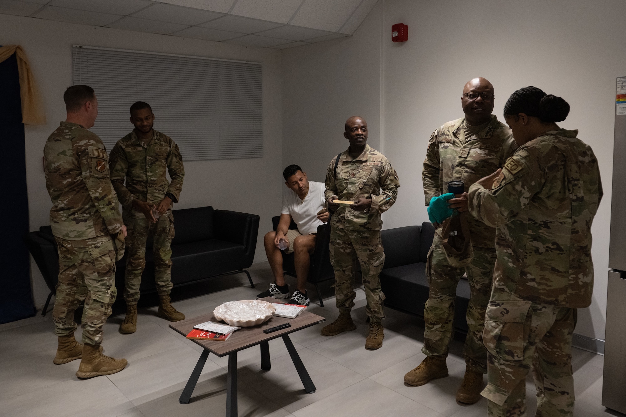 U.S. Air Force Airmen assigned to the 39th Air Base Wing inside of the EO and SAPR building.