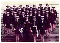 The first class of female recruits to enter the "regular" Coast Guard after successfully completing 10 weeks of basic training at TRACEN Cape May, Recruit Class Sierra-89.