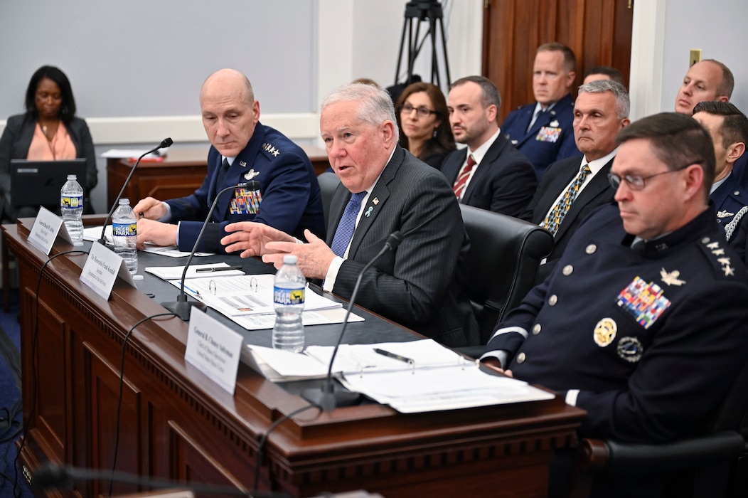 Air Force Chief of Staff Gen. David Allvin, Secretary of the Air Force Frank Kendall and Chief of Space Operations Gen. Chance Saltzman testify before the House Appropriations defense subcommittee f