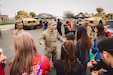 U.S. Army Staff Sgt. Brandon Martinez, a Recruiter with the Fontana Army Recruiting Company, welcomes students at the “Meet Your Army” recruiting event hosted by the U.S. Army Sothern California Recruiting Battalion, at Joint Forces Training Base Los Alamitos, in Los Alamitos, California, April 22, 2024. Recruiting events provide details about the qualifications required to join the Army, as well as the training, education, and benefits provided to Soldiers. (U.S. Army Reserve photo by Sgt. Brandon Hernandez)