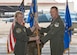 Col. Amy Lewis, 340th Flying Training Group commander, presents the 39th Flying Training Squadron command guidon to Lt. Col. Phillip Johnston, 39th FTS commander, during the squadron's change of command ceremony at Joint Base San Antonio-Randolph, Texas, on May 3, 2024. As a command pilot with 316 combat flight hours and more than 2,700 flight hours in the F-16C, AT-38C, and T-37B, Johnston is now responsible for directing all aspects of pilot production, programs, and interfacing with various host units, as well as producing Pilot Instructor Training graduates to Air Education and Training Command bases and fighter aircrew to the Combat Air Forces.