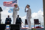 Adm. John Aquilino, right, outgoing commander of U.S. Indo-Pacific Command, and Adm. Samuel Paparo, incoming commander of USINDOPACOM exchange salutes during the USINDOPACOM change of command ceremony on Joint Base Pearl Harbor Hickam, May 3. During the ceremony, Paparo assumed command from Aquilino, who retired with 40 years of service in the Navy. USINDOPACOM is committed to enhancing stability in the Indo-Pacific region by promoting security cooperation, encouraging peaceful development, responding to contingencies, deterring aggression, and, when necessary, fighting to win. (U.S. Navy photo by Mass Communication Specialist 1st Class John Bellino)