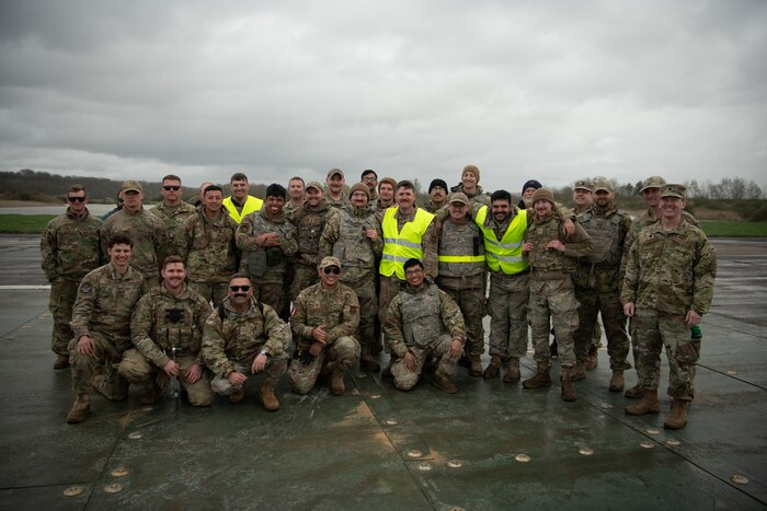 U.S. and French forces repair airfield damage during exercise