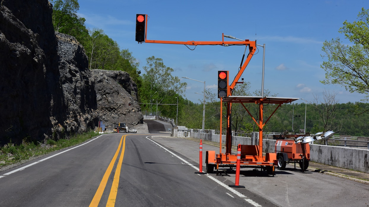 The U.S. Army Corps of Engineers Nashville District announces roadway impacts are expected crossing Wolf Creek Dam on Highway 127 when the Wolf Creek Dam Spillway Gates Replacement Project gets underway in mid-June. (USACE Photo by Lee Roberts)