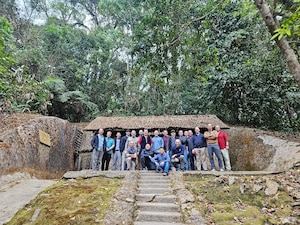 Students at Dien Bien Phu battlefield.