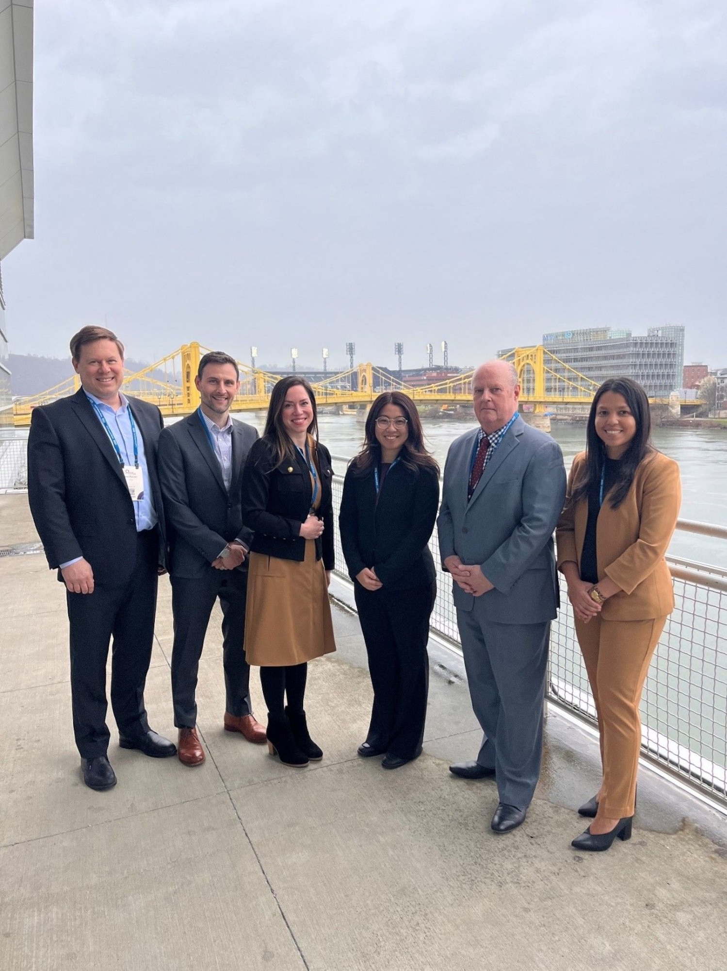 SAF/IEE and Via Science Inc. (VIA) celebrate eJARVIS achieving continuous Authority to Operate at 2024 Energy Exchange in Pittsburgh, PA. From Left to Right: Mr. Joe Babiec (VIA), Mr. Haden Snyder (VIA), Ms. Ashley Sadorra (SAF/IEE), Ms. Saaya Miyashiro (SAF/IEE), Mr. Douglas Tucker (SAF/IEE), and Ms. Seema Aziz (SAF/IEE).