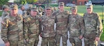 Wisconsin Army National Guard representatives at the 2024 Region IV Best Warrior Competition include, left to right: Command Sgt. Maj. Duane Weyer, Wisconsin National Guard Joint Staff senior enlisted leader; Sgt. 1st Class William Green, sponsor for Staff Sgt. Alexander Kilbane, both of the 426th Regional Training Institute; Spc. Tevin Kenton and his sponsor, Sgt. 1st Class Wade Blaylock; and Command Sgt. Maj. Curtis Patrouille, Wisconsin Army National Guard senior enlisted leader. Submitted photo