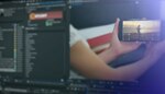 Adobe After Effects interface showing video footage enhanced with motion and graphics effects.