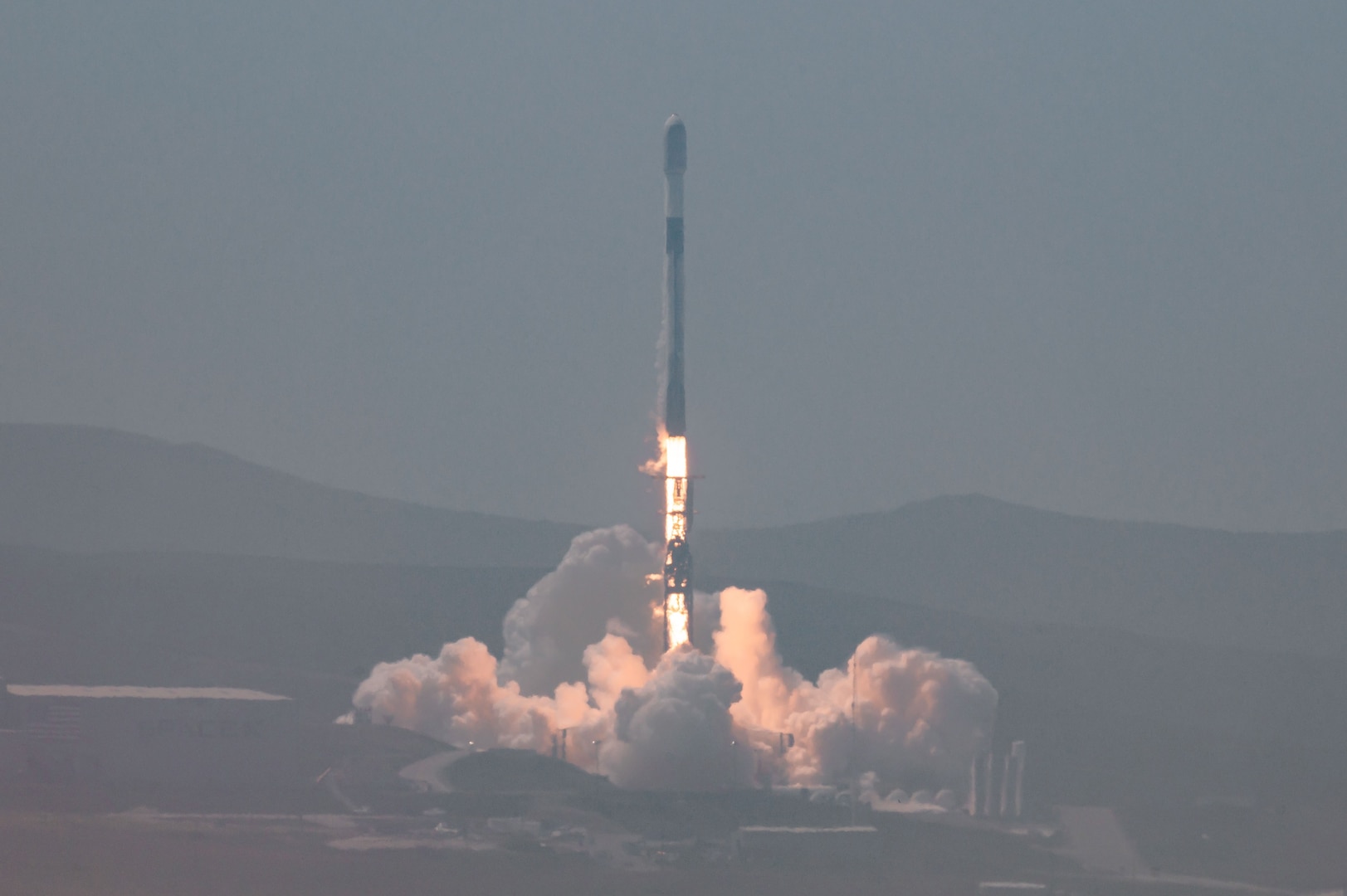 A SpaceX Falcon 9 rocket booster carrying a payload of two WorldView Legion satellites launched from Vandenberg Space Force Base, Calif., May 2, 2024. This launch marked a collaboration between the U.S. Space Forces – Space and Maxar Technologies, a commercial space company. This mission was supported by S4S’s CIC program, which fosters collaboration between the DoD and commercial space companies to deliver critical space capabilities. (U.S. Space Force photo by SrA. Joshua Leroi)