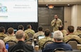 Maj. Gen. William L. Thigpen, U.S. Army South commanding general, addresses joint force and multinational planners during the Multinational Forces-South Planning in Crisis conference, April 22, at the Estancia del Norte San Antonio Hotel.