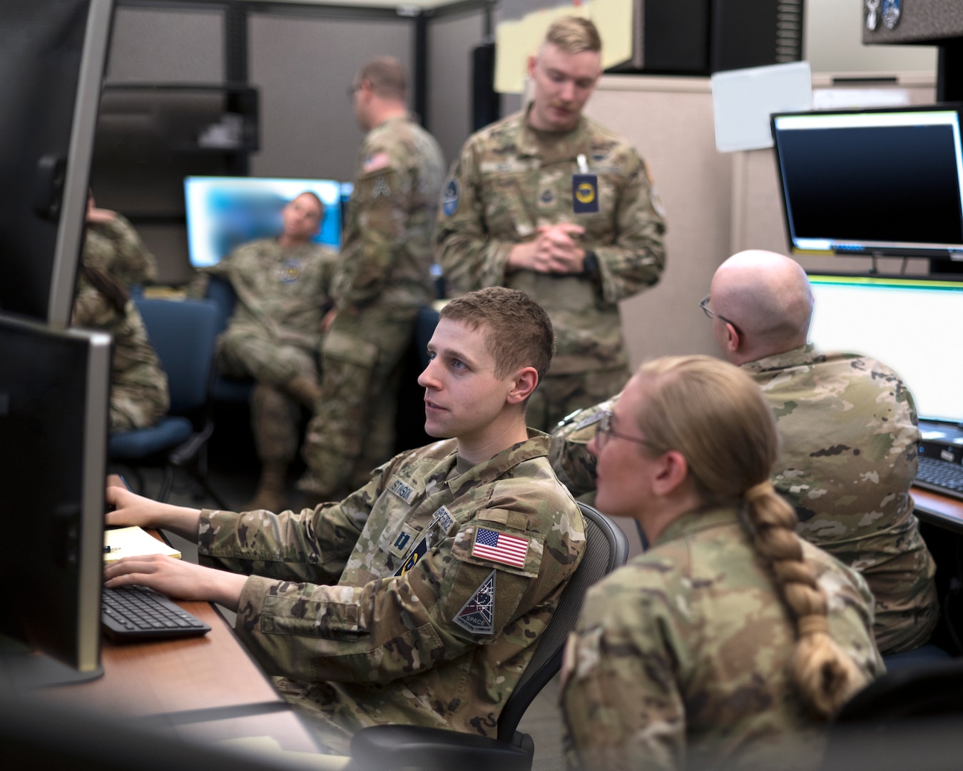 U.S. Space Force Guardians participate in SPACE FLAG 24-1 at Schriever Space Force Base, Colo., April 17, 2024. This event saw the participation of nearly 400 individuals focusing on space mission integration planning. (U.S. Space Force photo by Judi Tomich)