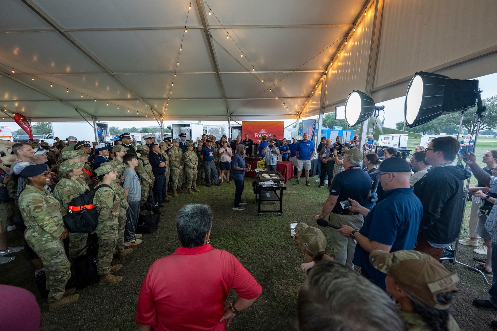 Military members gathering